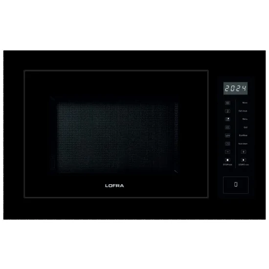 Lofra Professional 25L 黑色玻璃微波炉，900W 带烧烤功能