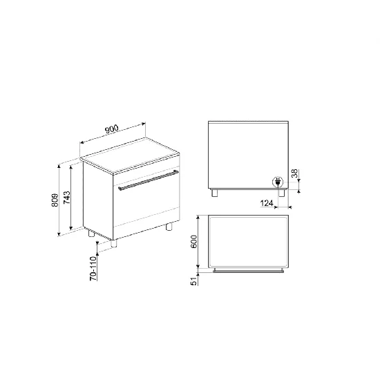SMEG C9IMMB2 90x60cm induction kitchen matte class A