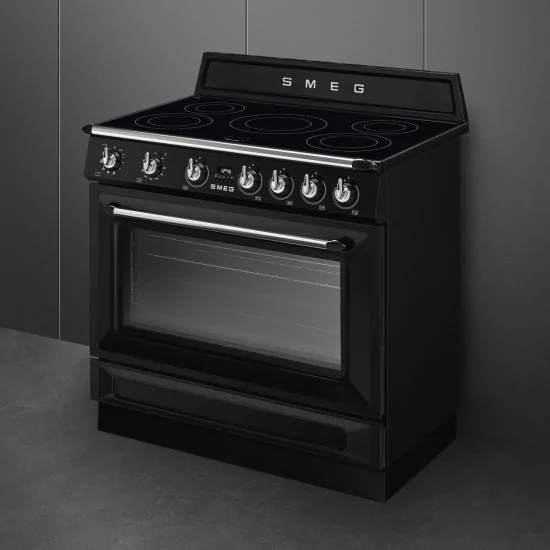 SMEG TR90IPBL COCINA VICTORIA 90 CM Pirolololítico Inducción Negra