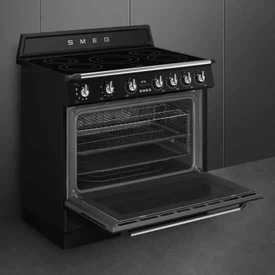 SMEG TR90IPBL Cuisine Victoria 90cm Pirololhic Black Induction