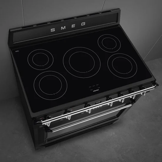 SMEG TR90IPBL KITCHEN VICTORIA 90CM PIROLOLITHIC black induction