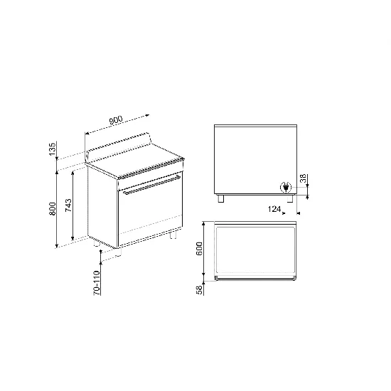 SMEG TR90IPP Cooking Victoria 90cm Induction Pyroolithic cream