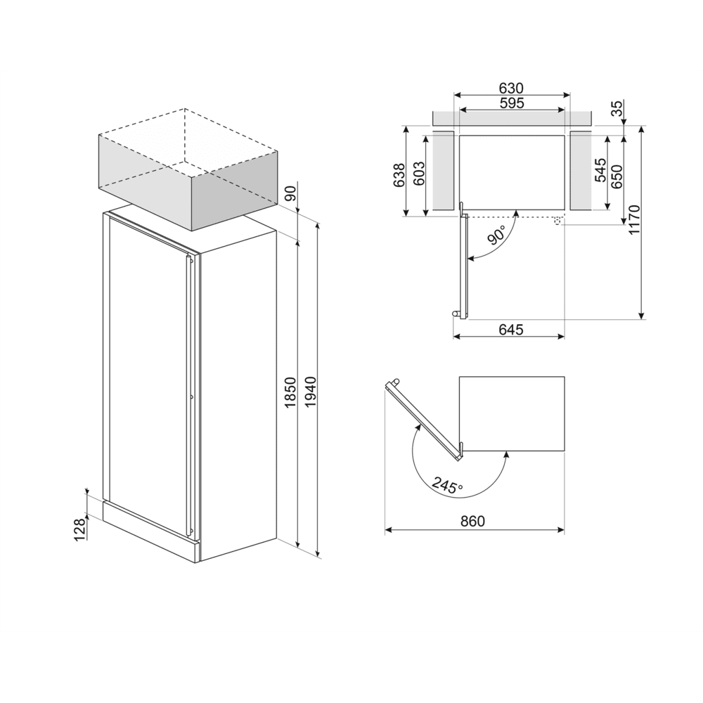 SMEG SCV115GS Vins Cellar 197 Bouteilles de gauche Inox