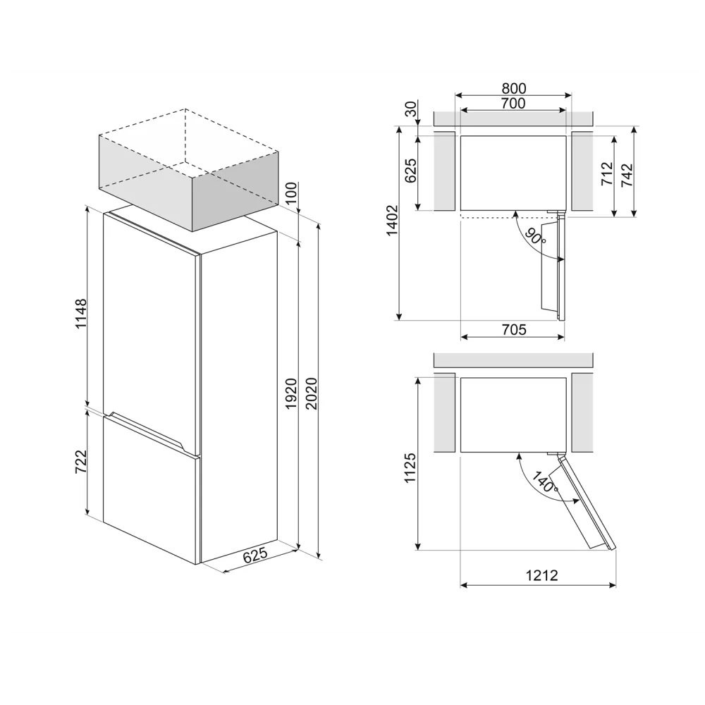 Combined smeg refrigerator fc48mdne Total no frost - Silver