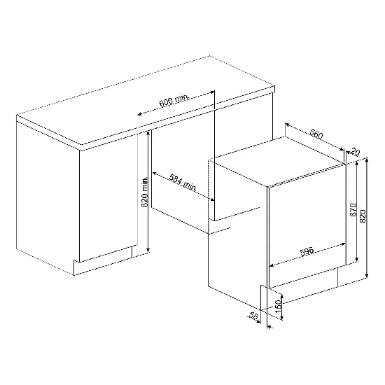 SMEG LBI127 Lavadora incorporada 7kg 1200 RPM Clase E