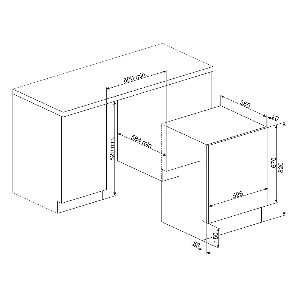 SMEG LBI127 Встроенная стиральная машина 7 кг 1200 RPM класс E