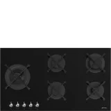 SMEG PV395LN Газовый пианино 90см черный стекло двойной 4 кВт