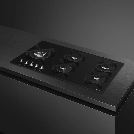 Smeg PV395LN Piano Gas 90cm Vetro Nero Dual 4kW Laterale
