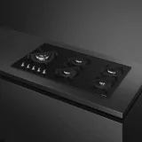SMEG PV395LN Gaspiano 90cm schwarzes Glas zwei 4kw Seite