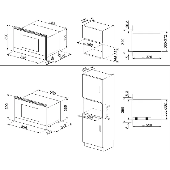 SMEG MP722AO Microondas combinadas de línea de latón de antracita