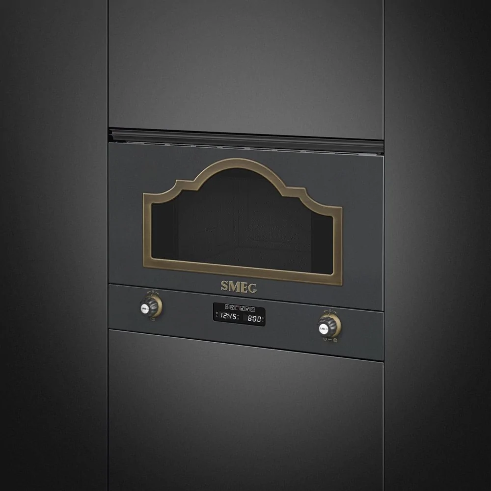 SMEG MP722AO Micro-ondes Combiné rideau en laiton anthracite
