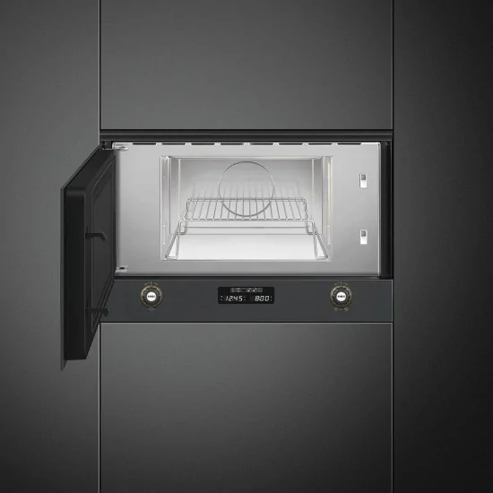 SMEG MP722AO Microondas combinadas de línea de latón de antracita