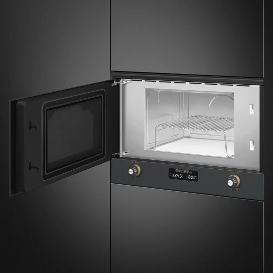 SMEG MP722AO Микроволновая печь Комбинированный антрацитный латунный занавес