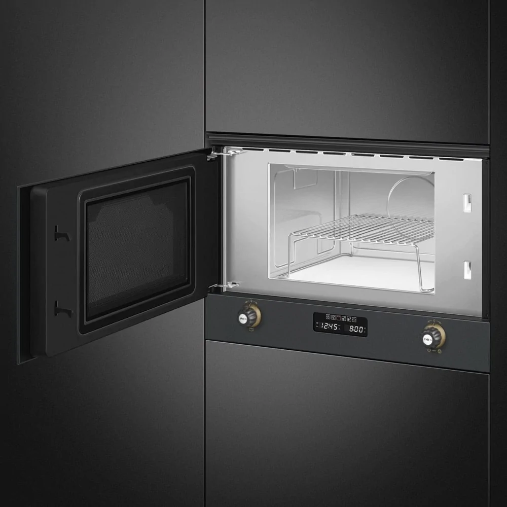 SMEG MP722AO微波合并无烟煤黄铜窗帘