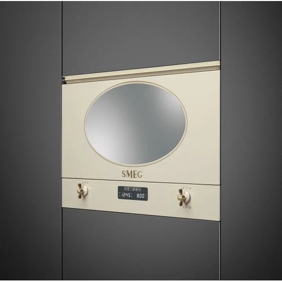 SMEG MP822PO Collonierte Mikrowellen-Kolonial-Messingcreme