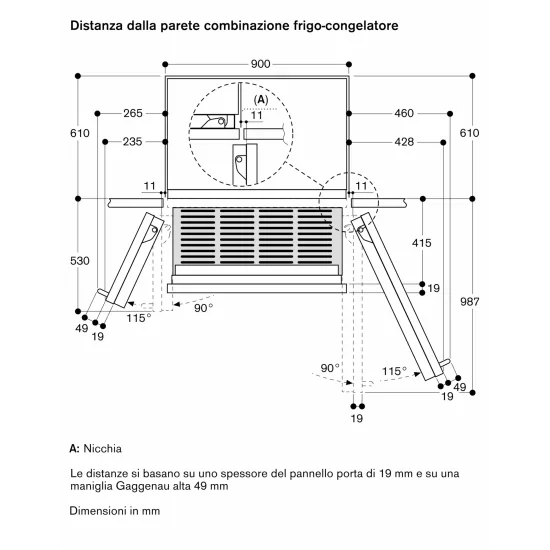 Gaggenau RVB 497 190 | Vario fridge 90cm dark stainless steel