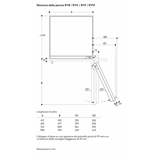 Gaggenau RVB 497 190 | Frigo Vario 90cm Inox Scuro