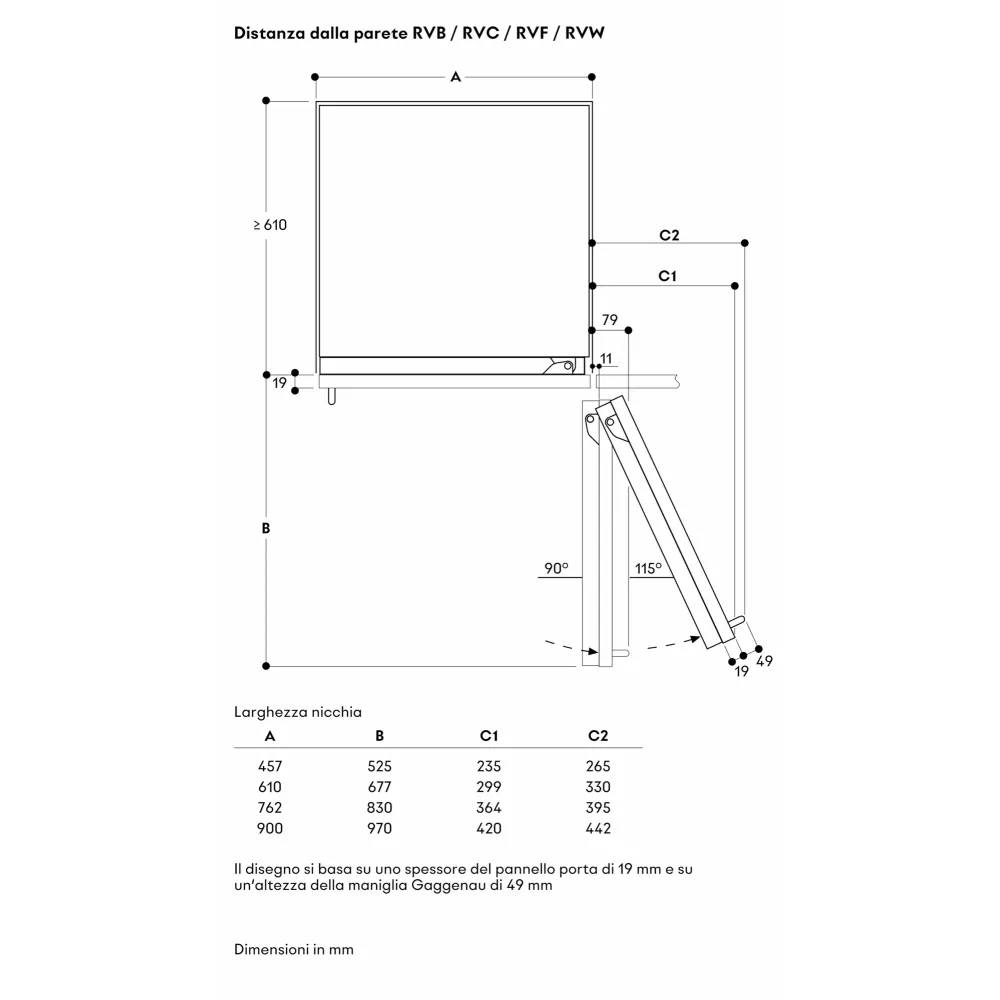 Gaggenau RVC 477 190 | Congélateur 76cm en acier inoxydable noir