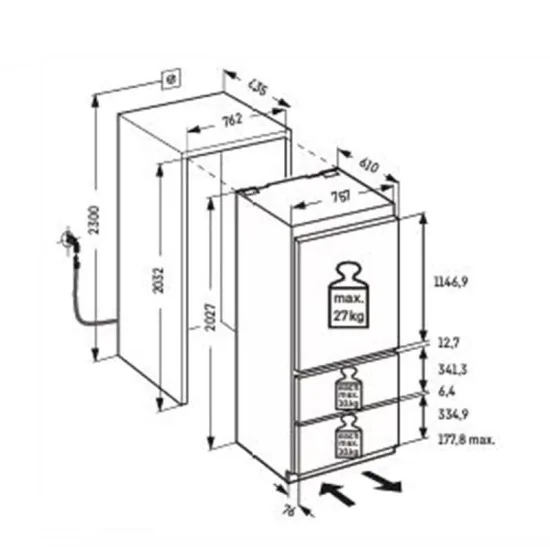 Liebherr Ecbne 7871 | Combined built-in 76 cm BioFresh e