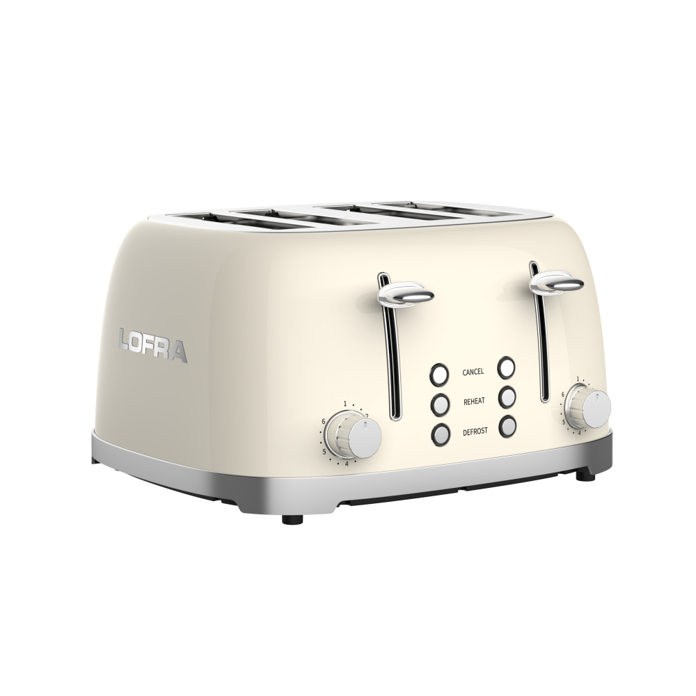 Lofra ITANM46E / 1 | Grille-pain 4 tranches noires matt xl 6 niveaux