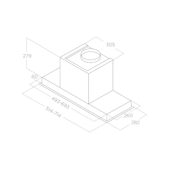 Cappa Elica Hidden 2.0 52 cm Nero Soft Touch | Classe A