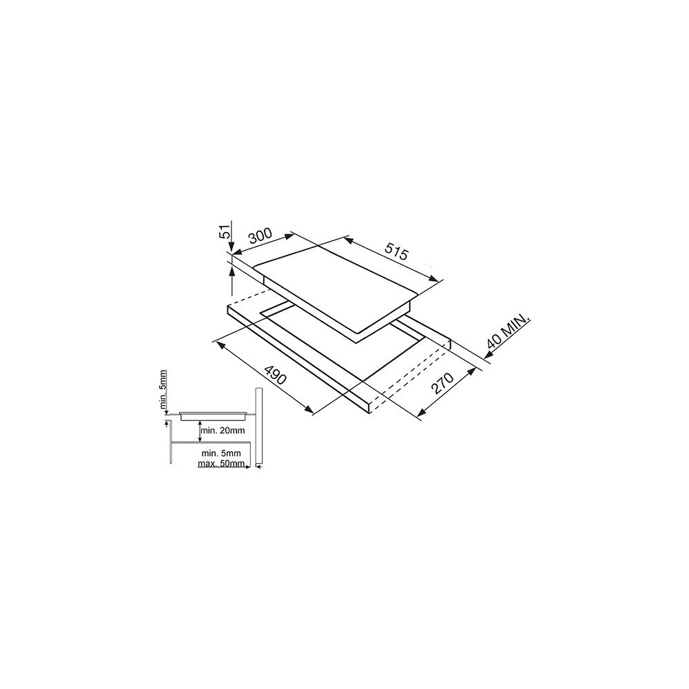 smeg si5322b Piano di cottura a induzione, nero. 30 cm
