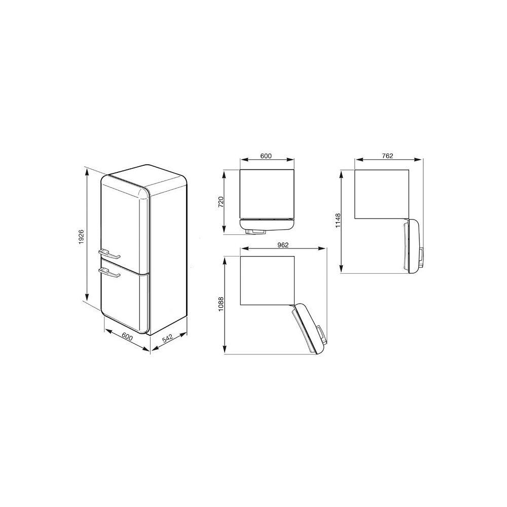 smeg FAB32RPN1 Refrigerador de 50, crema, 