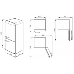 smeg FAB32RBN1 Refrigerator- 50s , white