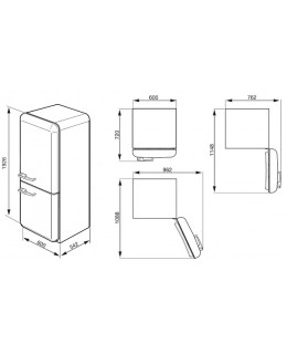 smeg FAB32RXN1 Refrigerator- 50s , gray metallic 