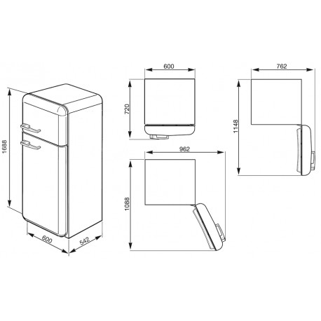 smeg FAB30lv1Frigorifer две двери 50, зеленая вода,