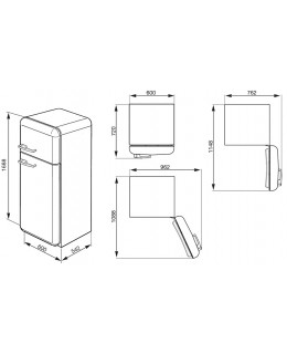 smeg FAB30lv1Frigorifer dos puertas 50's, agua verde,