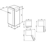 smeg FAB28LB1 50 refrigerador de una sola puerta, blanco,