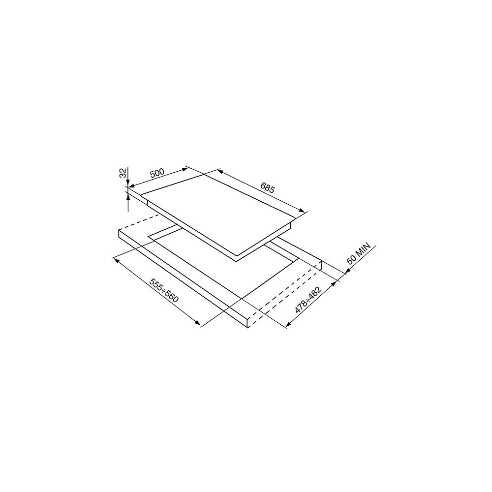 plan de cuisson, 70 cm, acier inoxydable. SRV575GH5