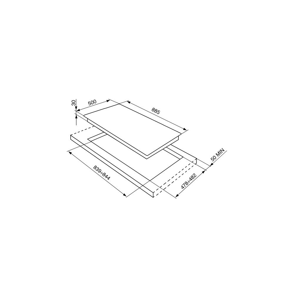 SMEG Plan de cuisson, 90 cm, acier inoxydable SRV596-5