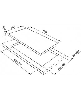 SMEG Piano di cottura, 90 cm, inox SRV596-5