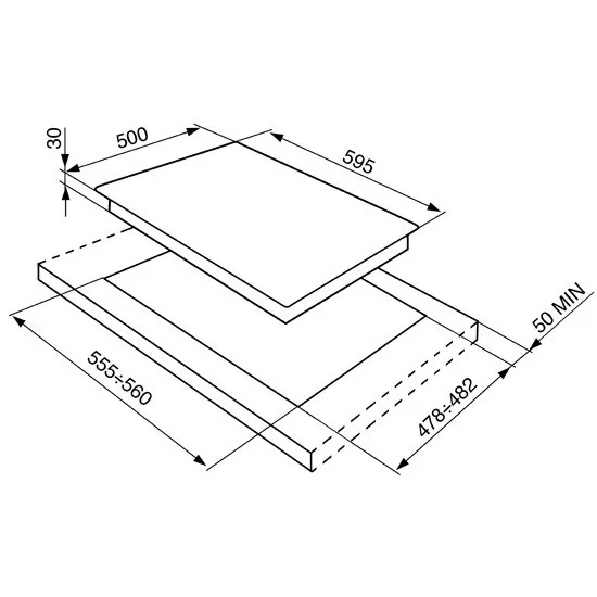 план приготовления, 60 см, нержавеющая сталь. SR264X