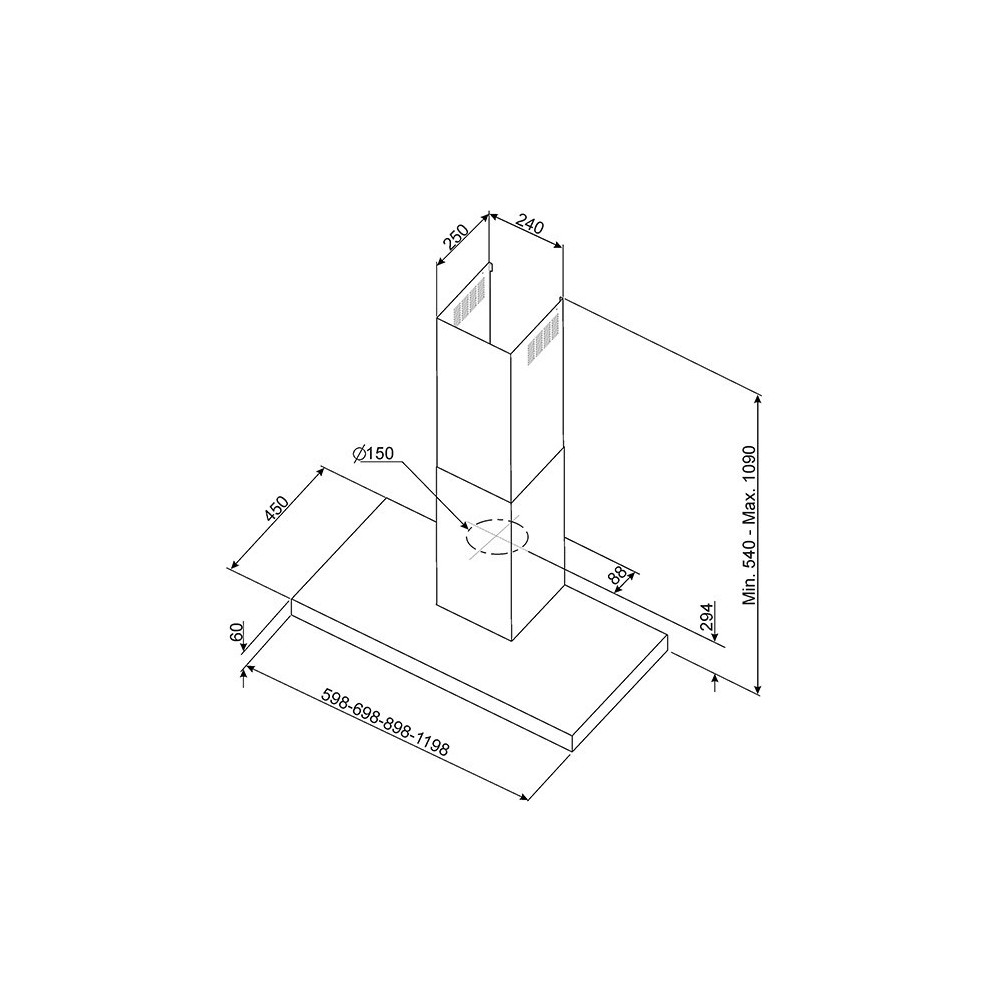 smeg kat600hxe Cappa a parete, 60 cm