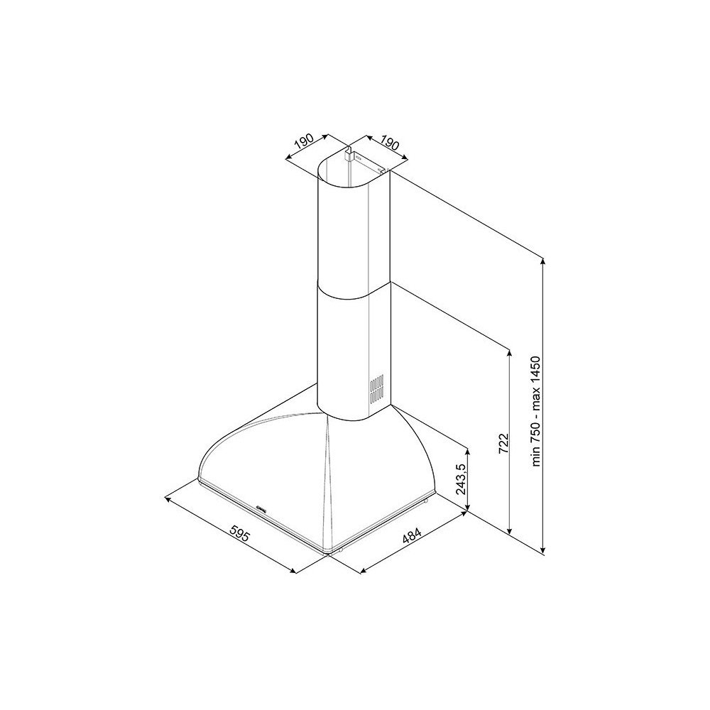smeg ks59aoe Wall hood, 60厘米,炭