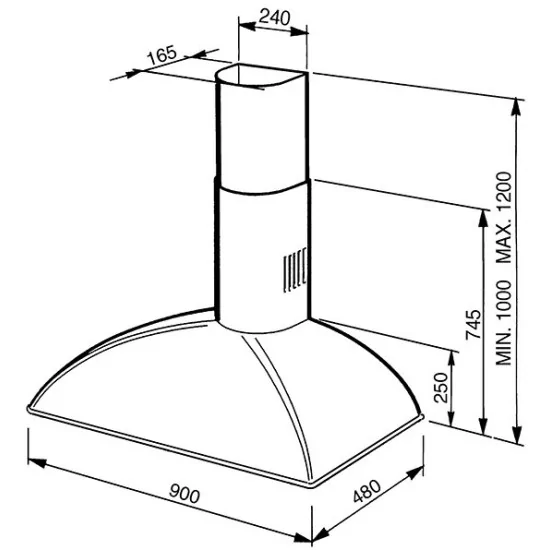 页: 1 Wall hood, 90厘米, 