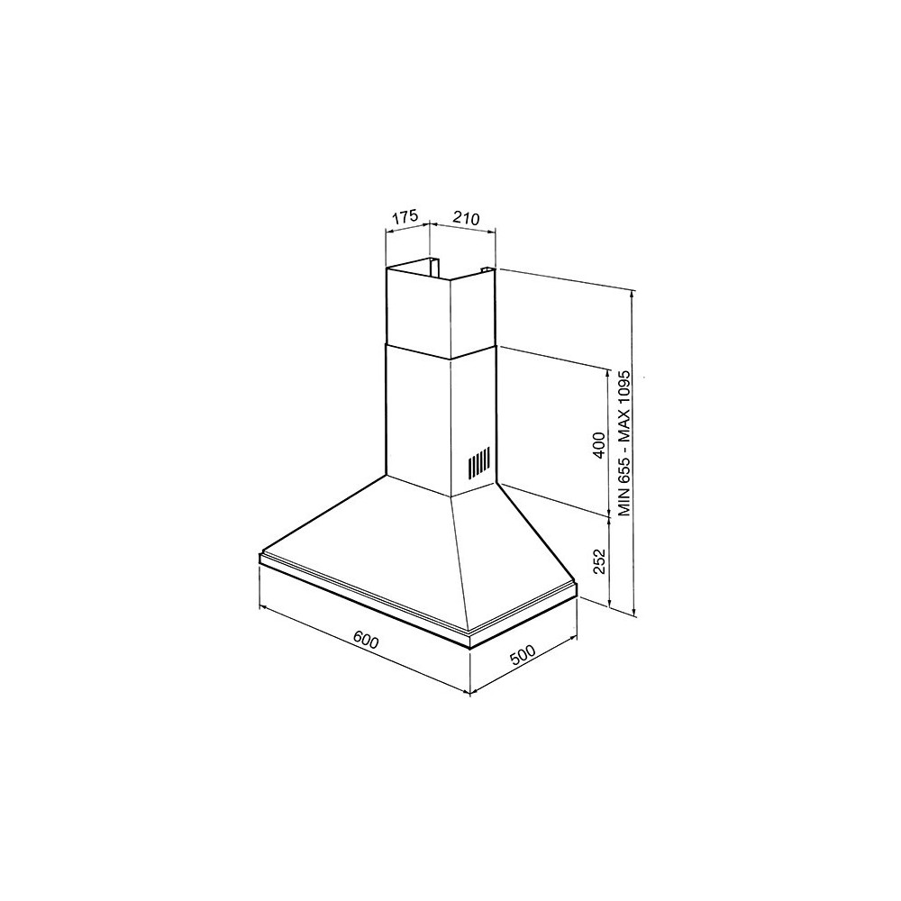 smeg ksed65xe Cappa a parete, 60 cm, acciaio inox satinato
