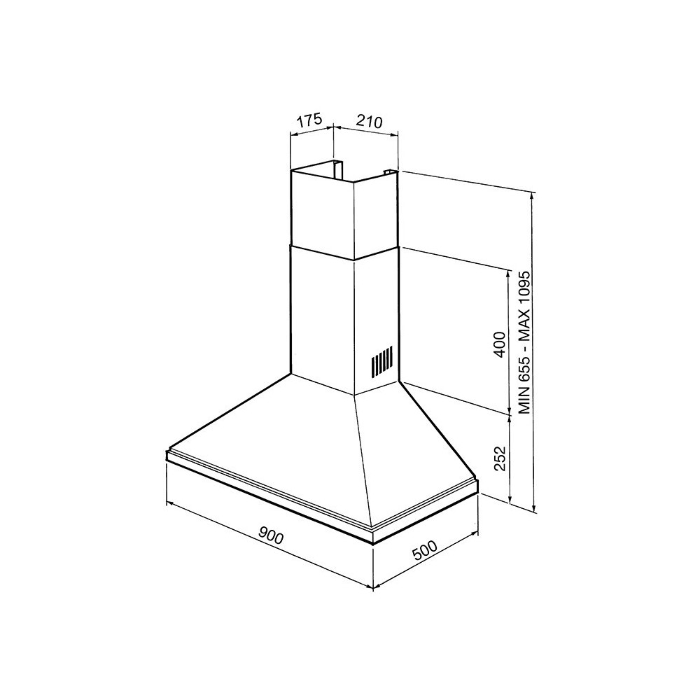 smeg ksed92x Cappa a parete, 90 cm