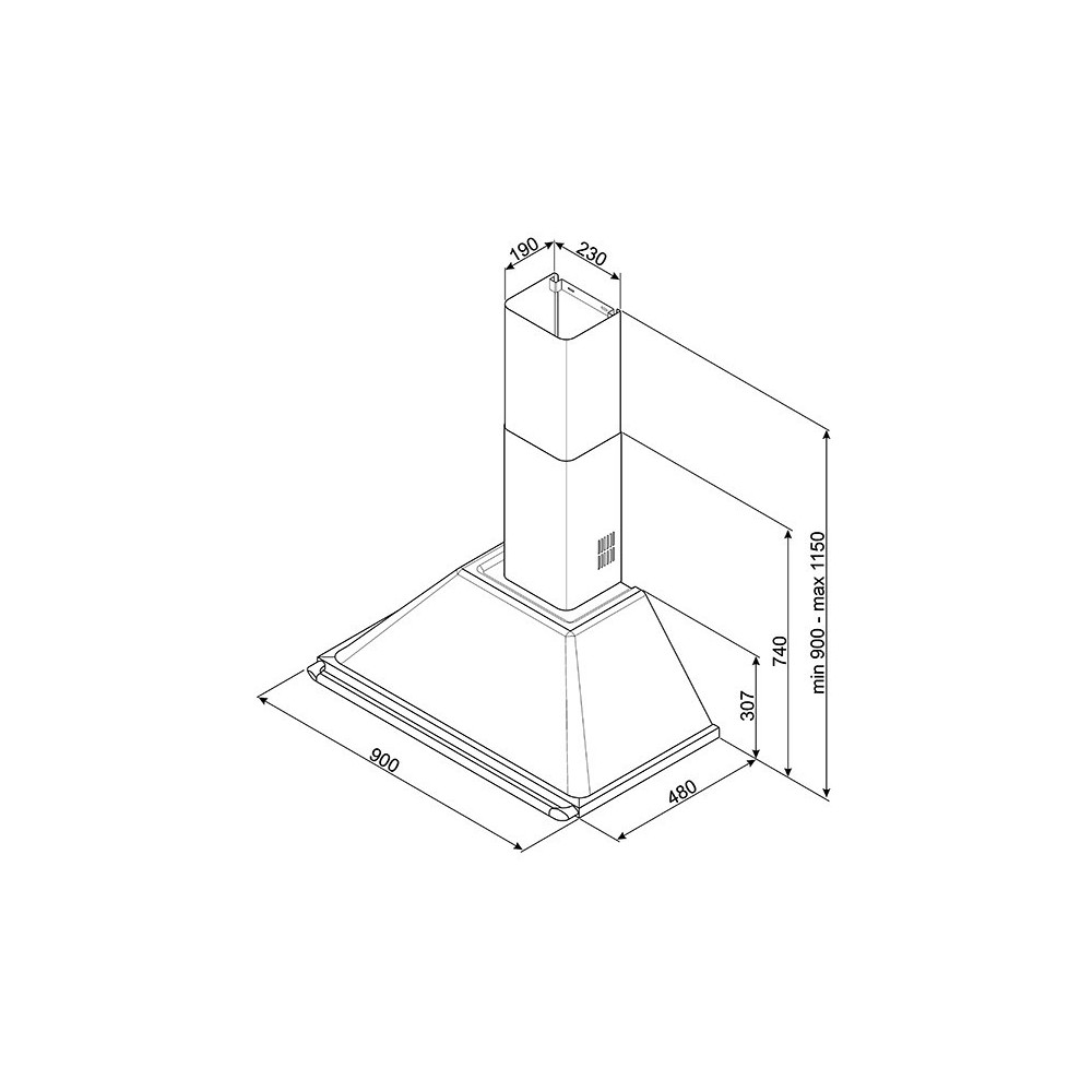 smeg KTR90X Cappa a parete, 90 cm,