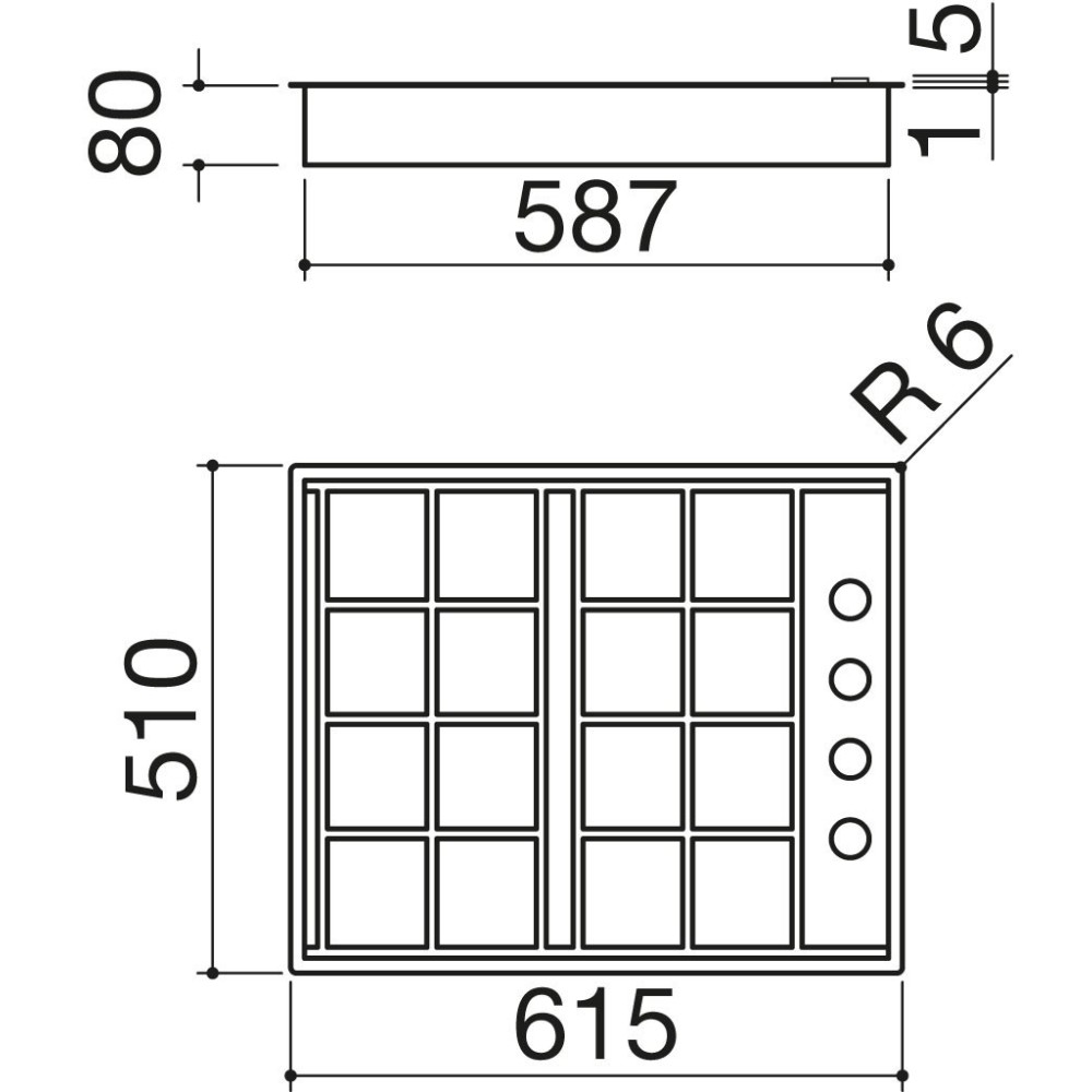 barazza Piano Cottura di Gas 1plb4