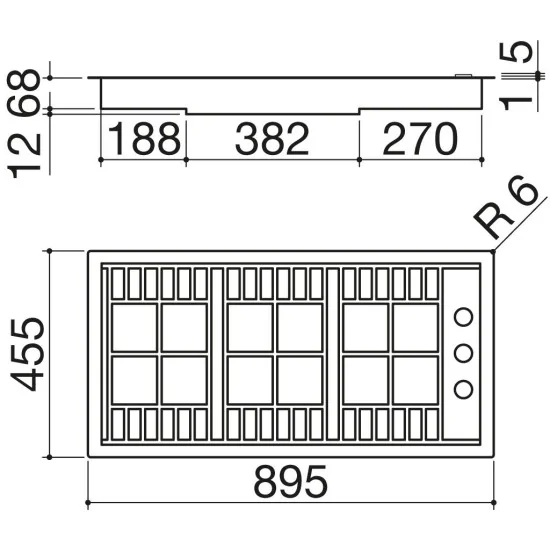 1 p-4, 1 p-3, 1 gs Barazza 天然气烹饪计划
