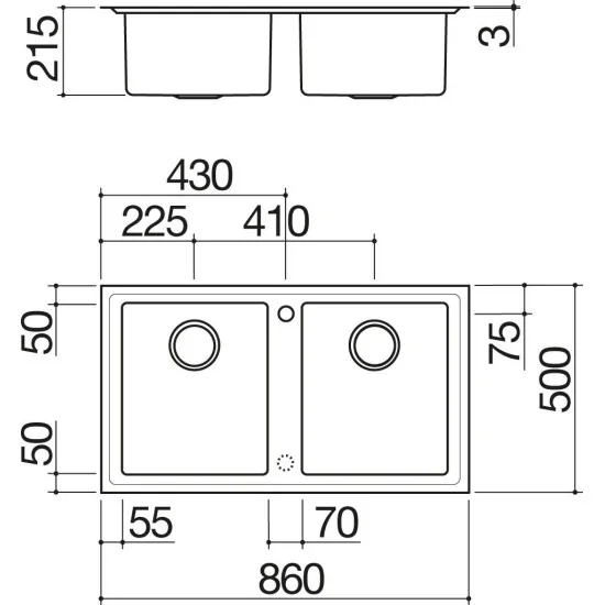 页: 1 Barazza Lavello in Incasso Bordo Ribassato a due Vasche