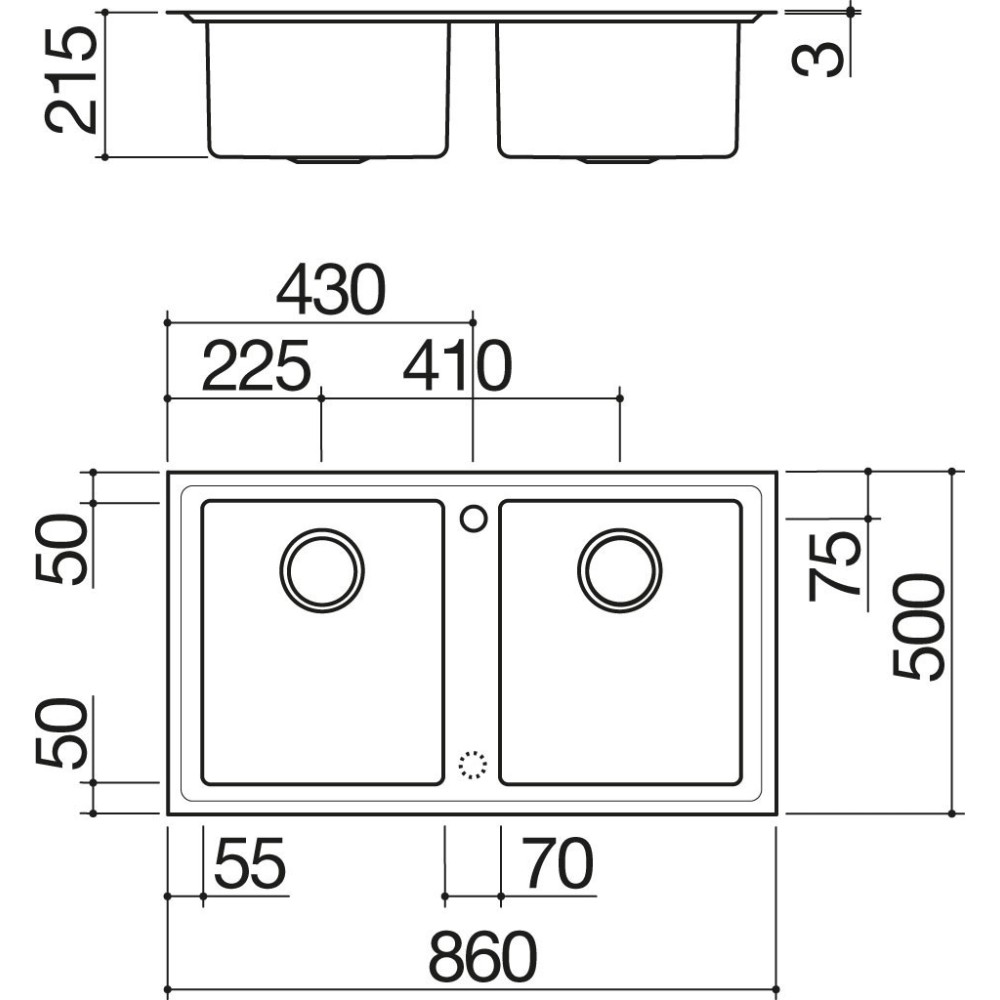 1les92r Barazza Lavello in Incasso Bordo Ribassato a Due Vasche