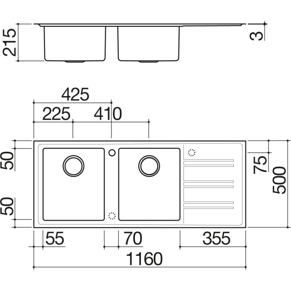 1les12 Barazza Lavello en Incasso Bordo Ribassato