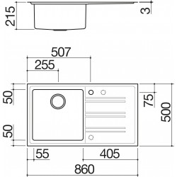 barazza 1les91ps LAVELLO EASY INCASSO BORDO PIATTO Y FILO DA 86×51