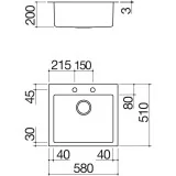 barazza 1lbo61 LAVELLO B_OPEN INCASSO DA 58×51