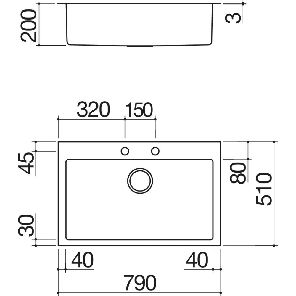 barazza 1lbo61 LAVELLO B_OPEN INCASSO DA 58×51